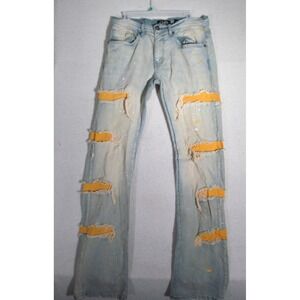 AHP Another Hype Piece Stacked Mens Jeans 32x34 Distressed‎ Urban Streetwear